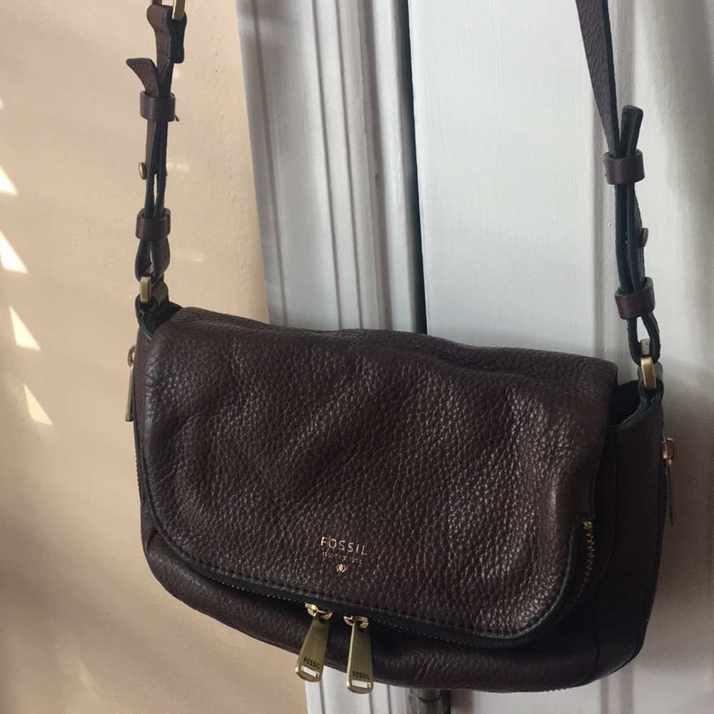 Fossil Brown Crossbody Satchel & Matching Wallet